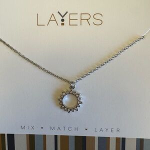Layers Silver Sunburst Necklace